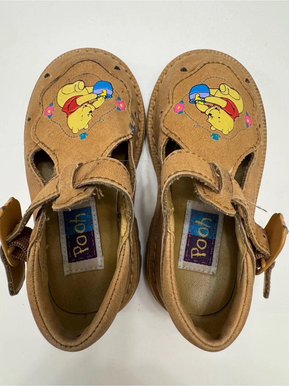 Kids Brown Winnie the Pooh Leather Sandals